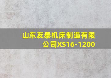 山东友泰机床制造有限公司XS16-1200