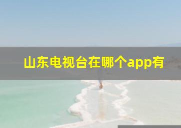 山东电视台在哪个app有