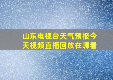 山东电视台天气预报今天视频直播回放在哪看