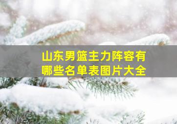 山东男篮主力阵容有哪些名单表图片大全