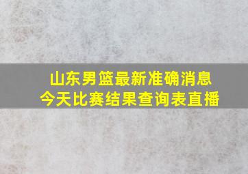 山东男篮最新准确消息今天比赛结果查询表直播