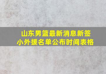 山东男篮最新消息新签小外援名单公布时间表格