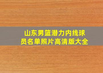 山东男篮潜力内线球员名单照片高清版大全