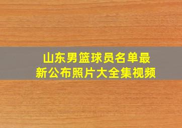 山东男篮球员名单最新公布照片大全集视频