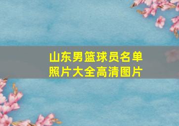 山东男篮球员名单照片大全高清图片