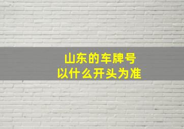 山东的车牌号以什么开头为准