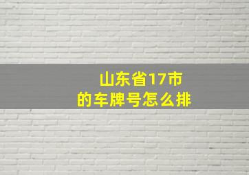 山东省17市的车牌号怎么排