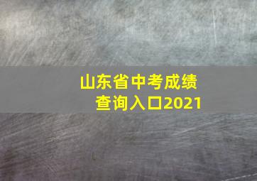 山东省中考成绩查询入口2021