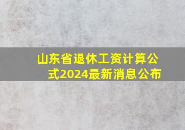 山东省退休工资计算公式2024最新消息公布