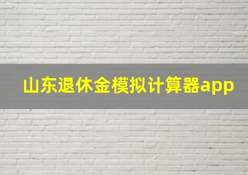 山东退休金模拟计算器app