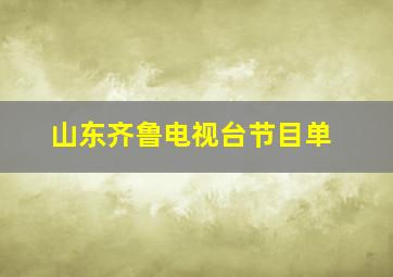 山东齐鲁电视台节目单