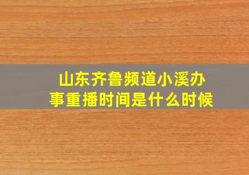 山东齐鲁频道小溪办事重播时间是什么时候