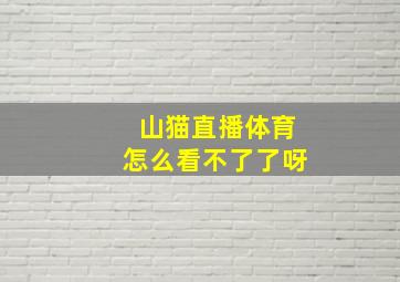 山猫直播体育怎么看不了了呀