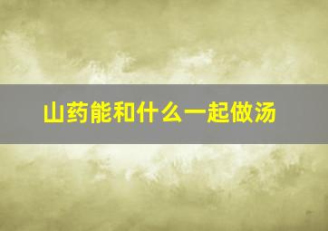 山药能和什么一起做汤