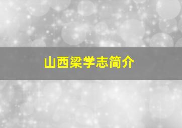 山西梁学志简介