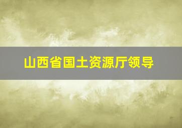 山西省国土资源厅领导