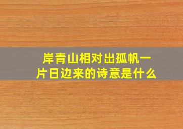 岸青山相对出孤帆一片日边来的诗意是什么