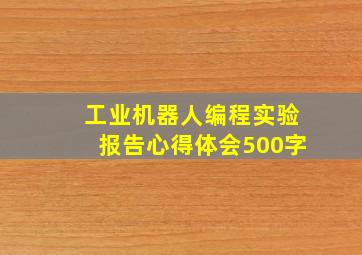 工业机器人编程实验报告心得体会500字