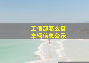 工信部怎么查车辆信息公示