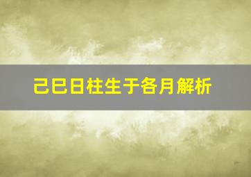 己巳日柱生于各月解析