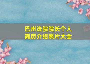 巴州法院院长个人简历介绍照片大全