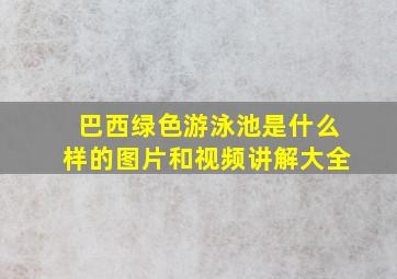 巴西绿色游泳池是什么样的图片和视频讲解大全