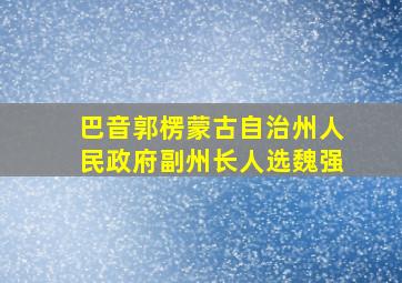 巴音郭楞蒙古自治州人民政府副州长人选魏强