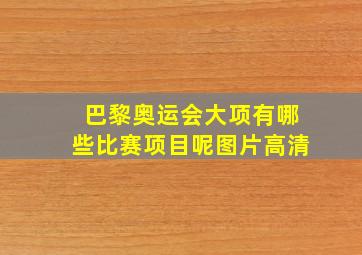 巴黎奥运会大项有哪些比赛项目呢图片高清