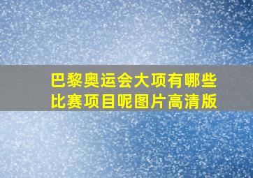 巴黎奥运会大项有哪些比赛项目呢图片高清版