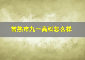 常熟市九一高科怎么样