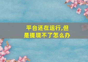 平台还在运行,但是提现不了怎么办