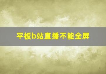 平板b站直播不能全屏