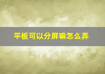 平板可以分屏嘛怎么弄