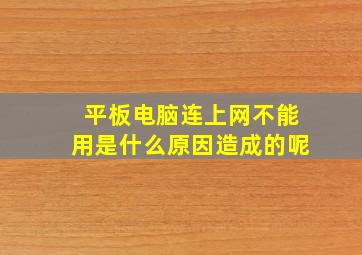 平板电脑连上网不能用是什么原因造成的呢