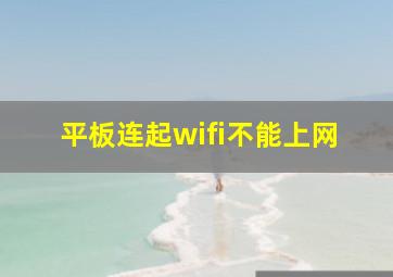 平板连起wifi不能上网