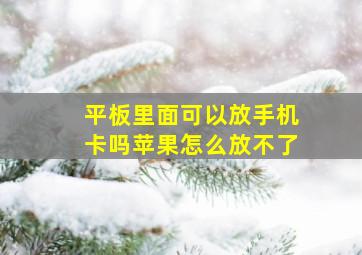 平板里面可以放手机卡吗苹果怎么放不了