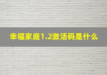 幸福家庭1.2激活码是什么