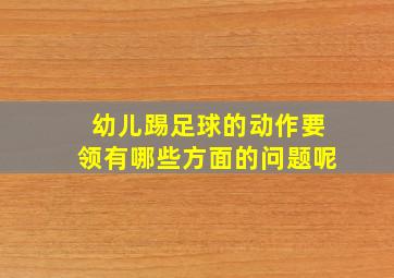 幼儿踢足球的动作要领有哪些方面的问题呢