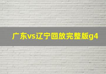 广东vs辽宁回放完整版g4