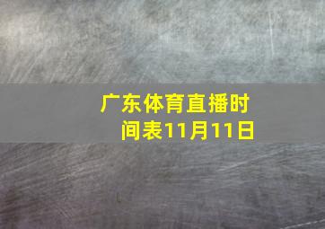 广东体育直播时间表11月11日