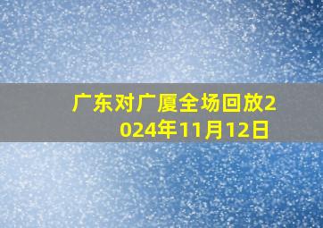 广东对广厦全场回放2024年11月12日