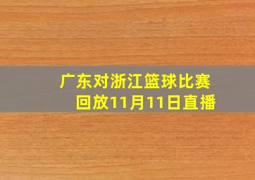 广东对浙江篮球比赛回放11月11日直播