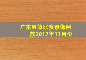 广东男篮比赛录像回放2017年11月份