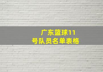 广东篮球11号队员名单表格