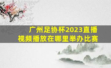 广州足协杯2023直播视频播放在哪里举办比赛