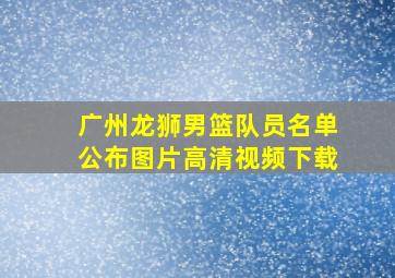 广州龙狮男篮队员名单公布图片高清视频下载