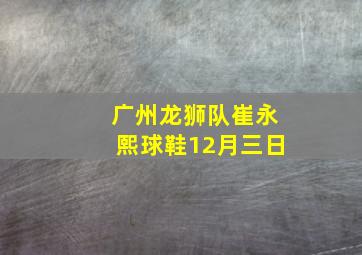 广州龙狮队崔永熙球鞋12月三日