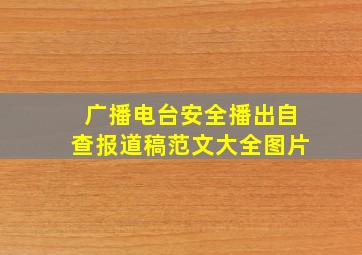 广播电台安全播出自查报道稿范文大全图片