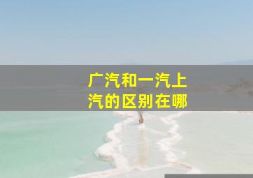 广汽和一汽上汽的区别在哪