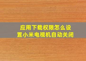 应用下载权限怎么设置小米电视机自动关闭